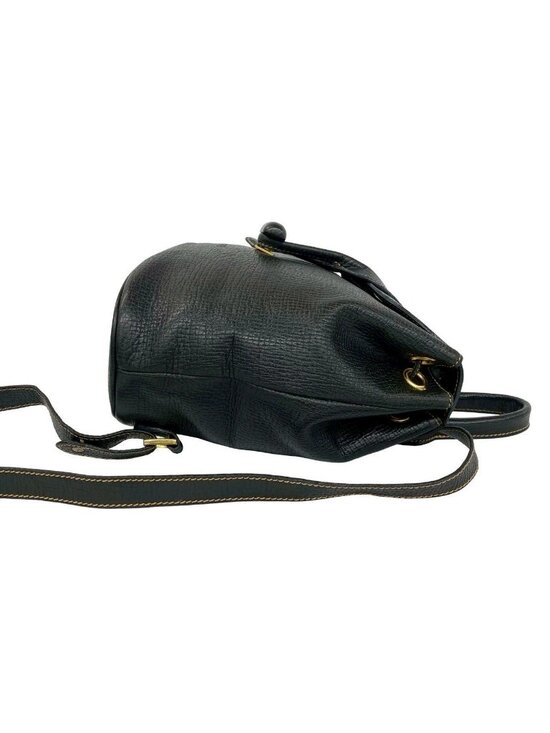 Loewe Vintage Logo Leather Turnlock Drawstring Backpack Black main image 5